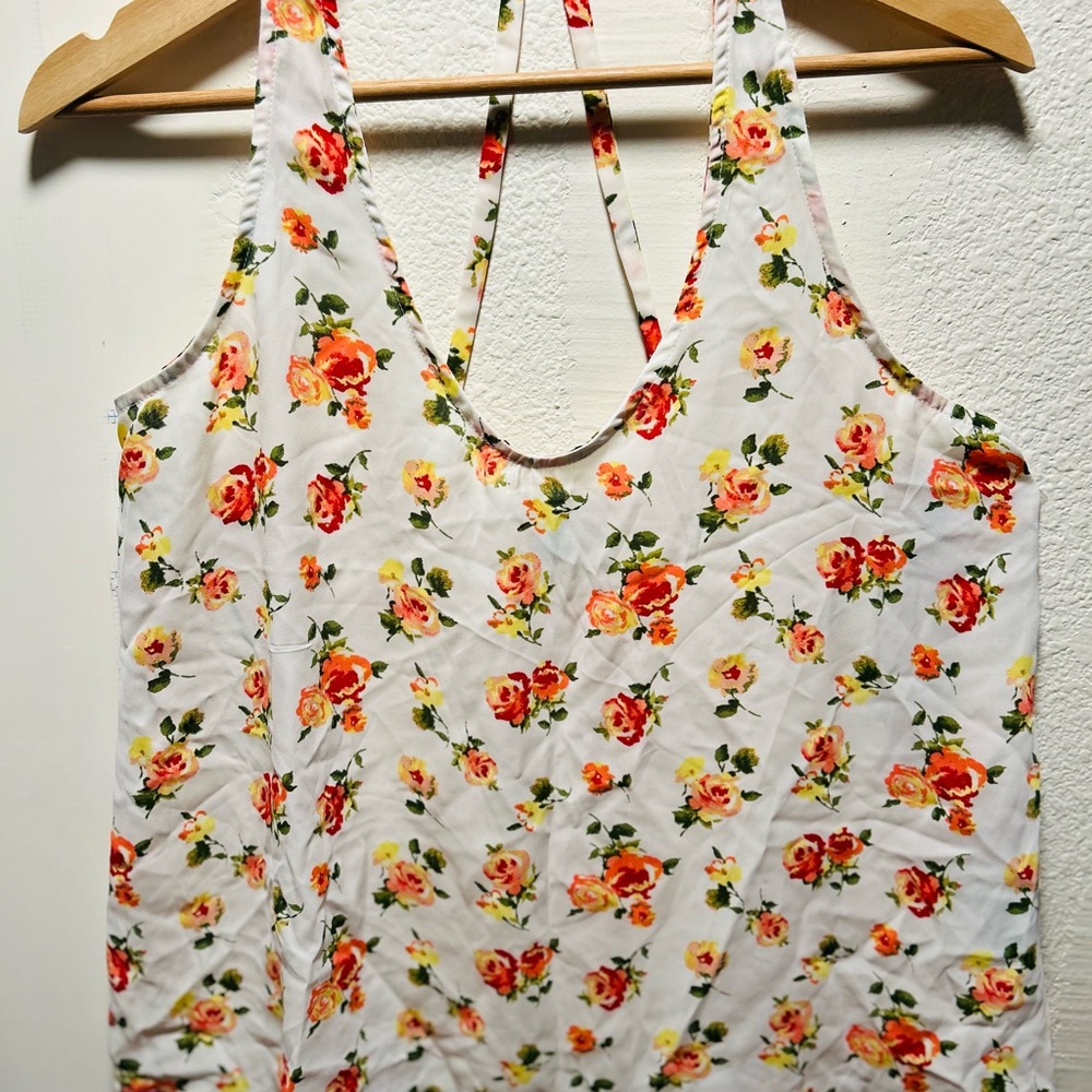 Forever 21 Orange Ruched Sleeveless Tank Top
